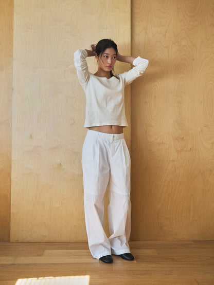 SMOOTH SCOOP NECK TOP [ Natural ]