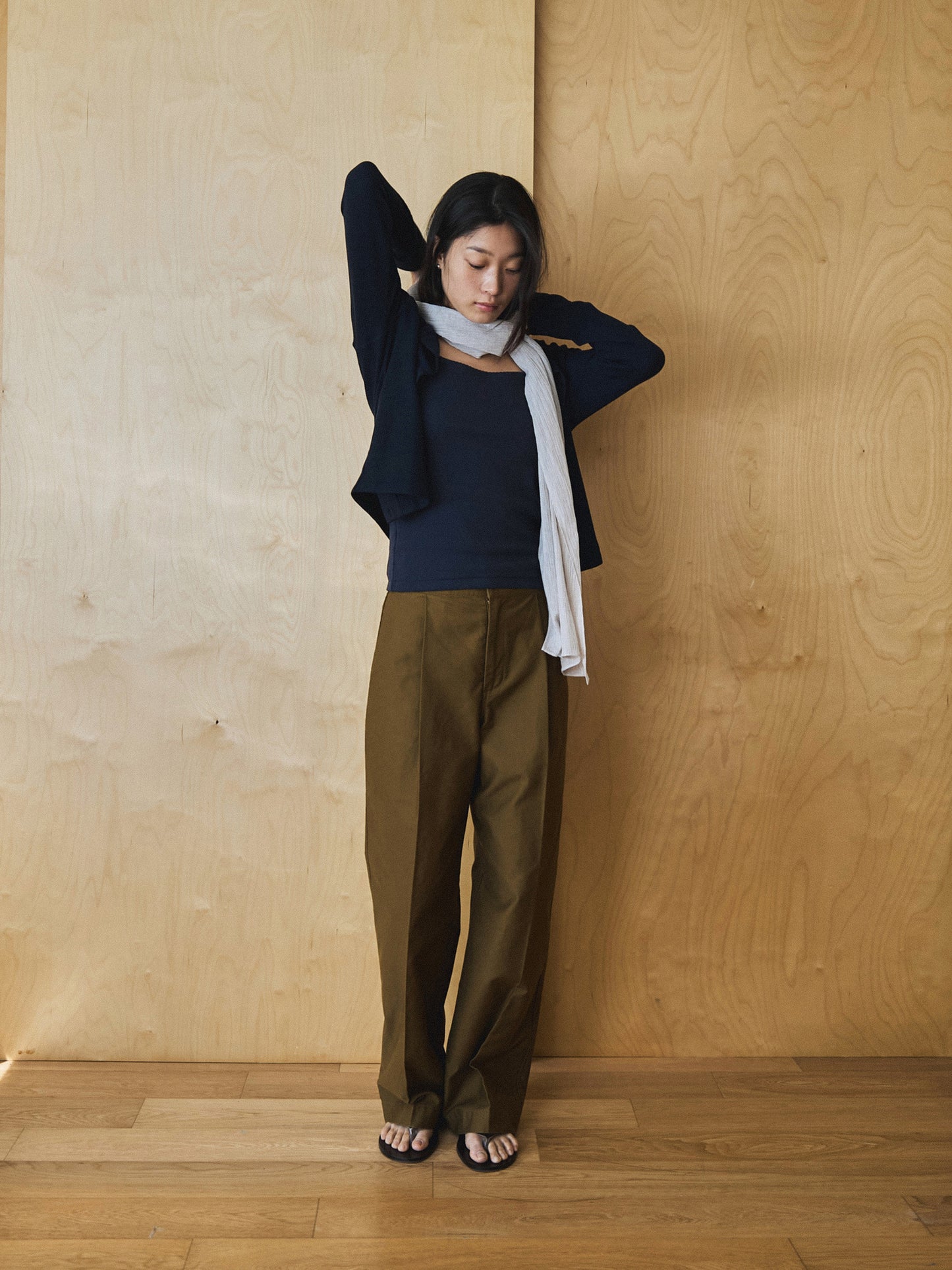 MIST STRIPE SCARF [ Off White ]