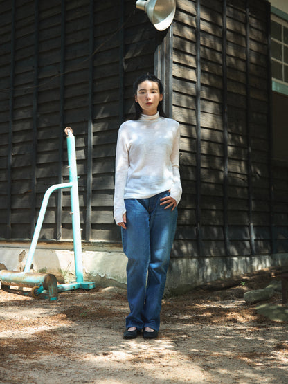 RUSTLE WOOL TURTLE TOP [ Warm Ivory ]