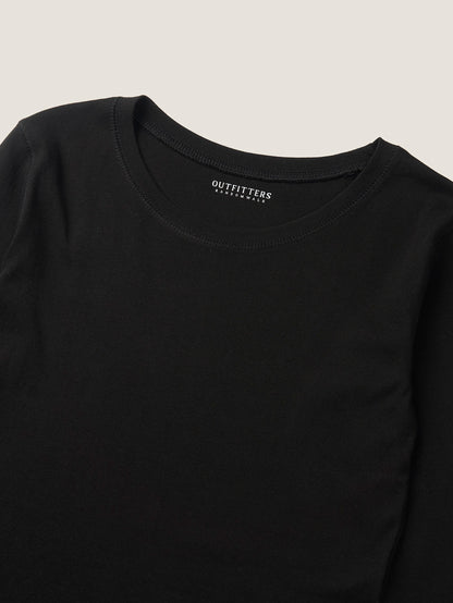 SMOOTH SCOOP NECK TOP [ Black ]