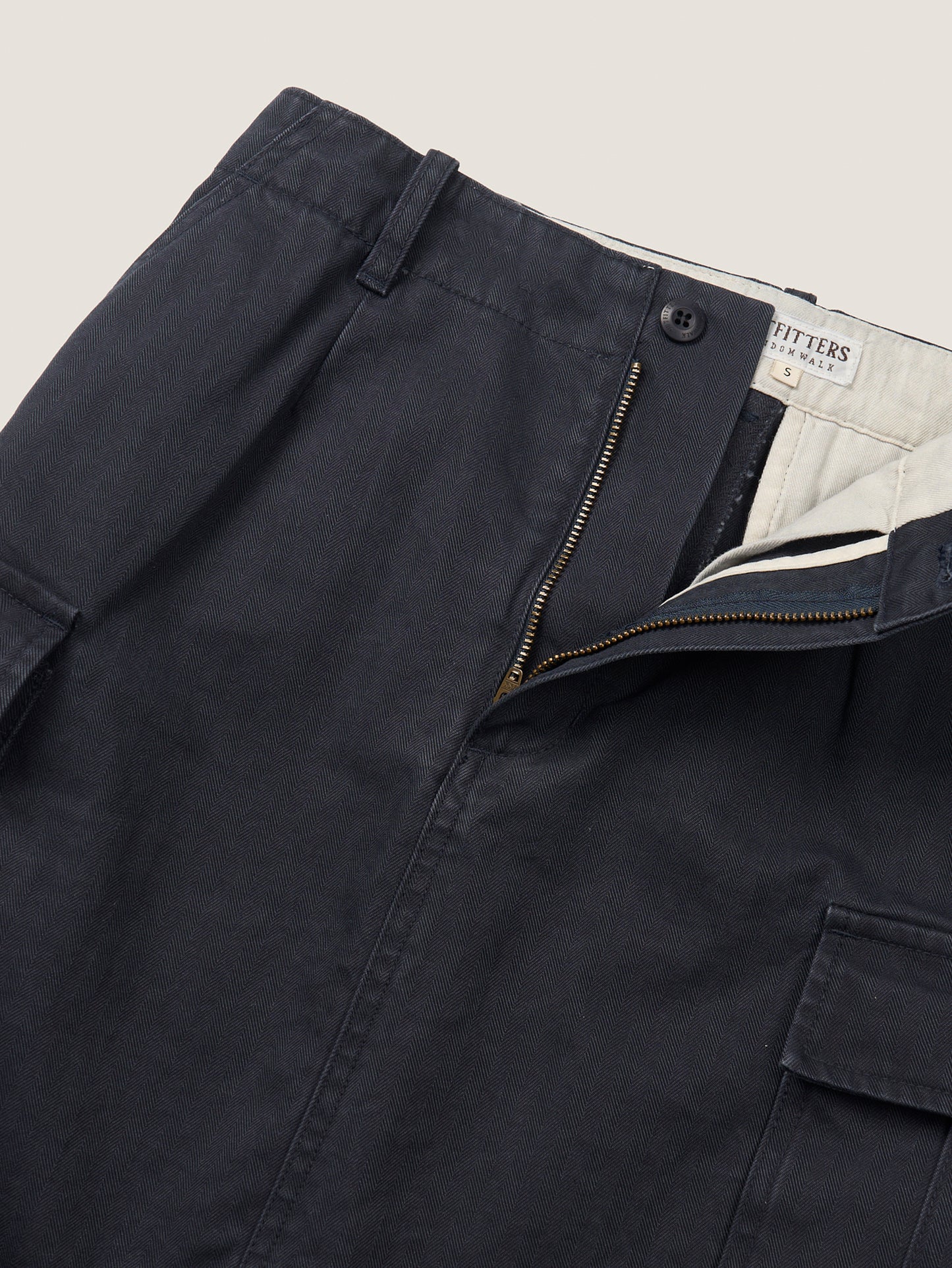 LILY UTILITY CARGO SKIRT [ Herringbone Navy ]