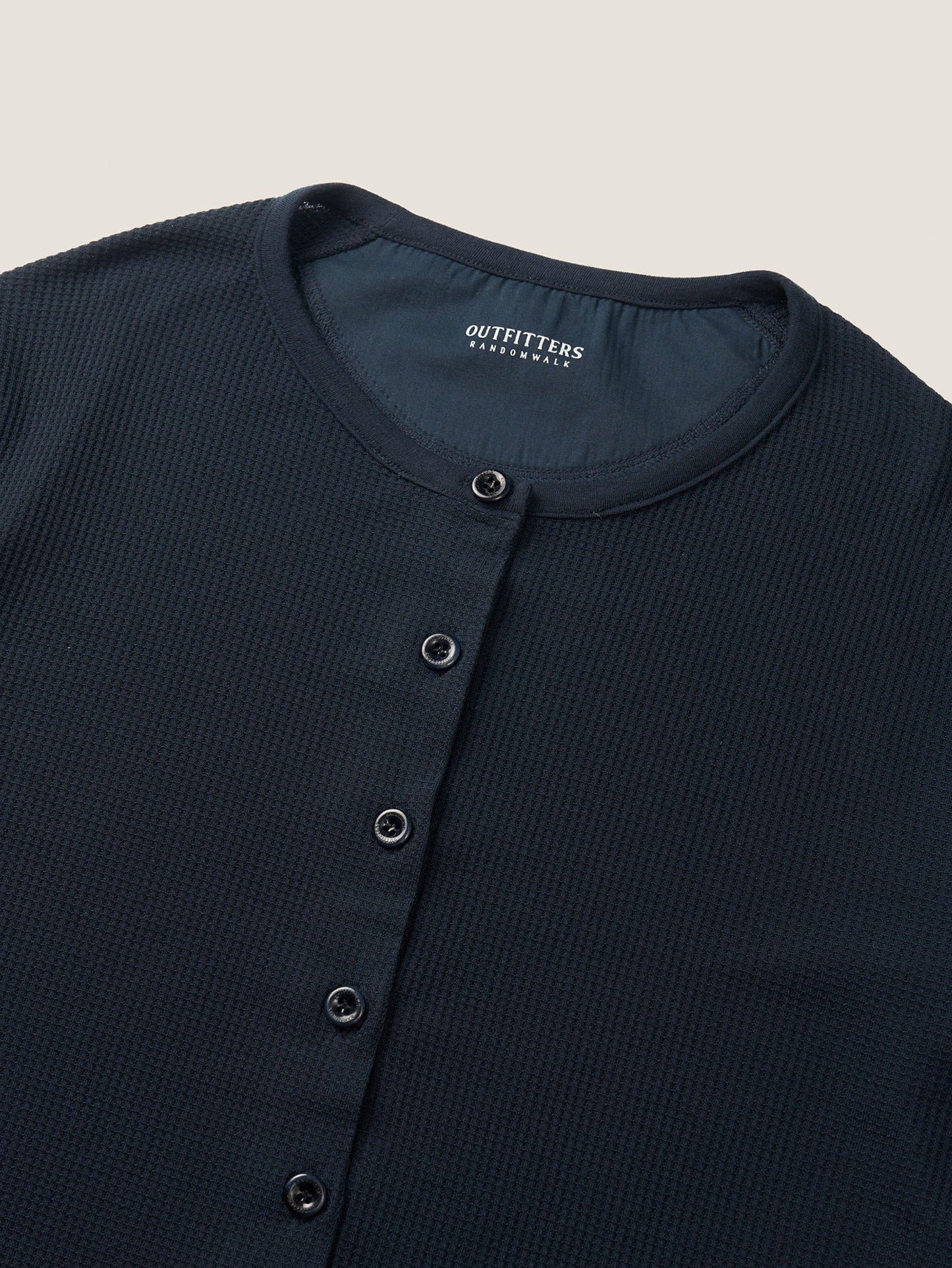 AIRY WAFFLE CARDIGAN [ Deep Navy ]