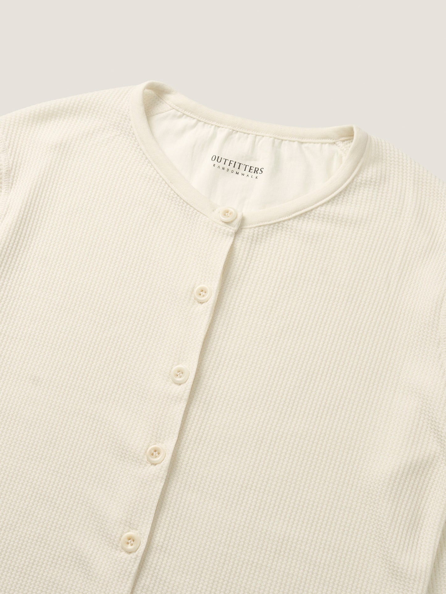 AIRY WAFFLE CARDIGAN [ Cream ]