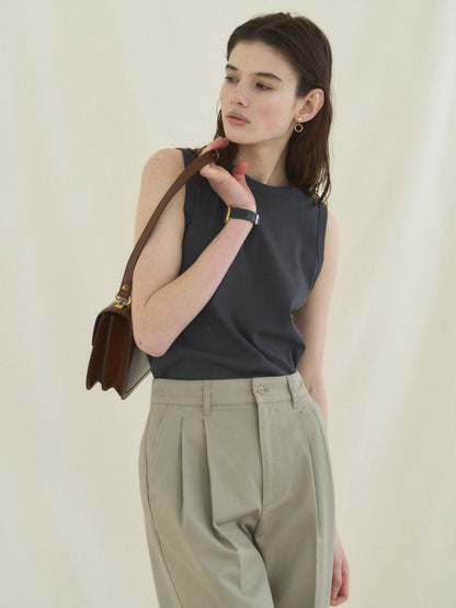 MICHELLE COTTON SLEEVELESS [ Intense Gray ]