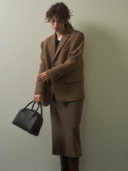 (-20%) EVENING WOOL SKIRT [ Mocha Melange ]