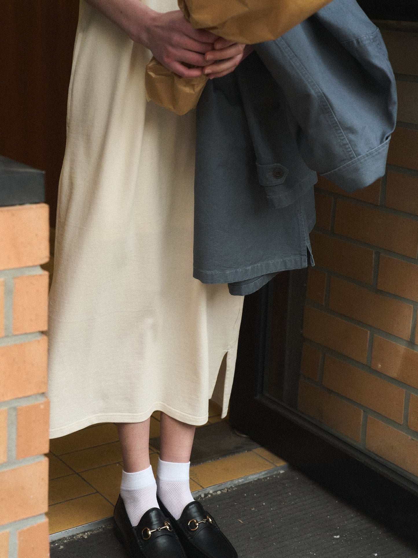 (-30%) COURT PIQUE COTTON DRESS [ Soft Cream ]