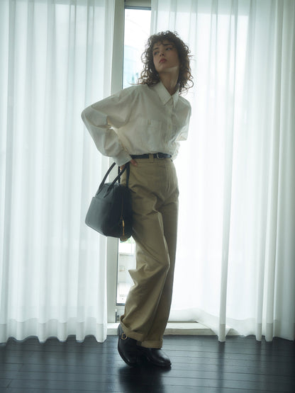 2 POCKET BUTTON DOWN SHIRT [ White Cotton ]