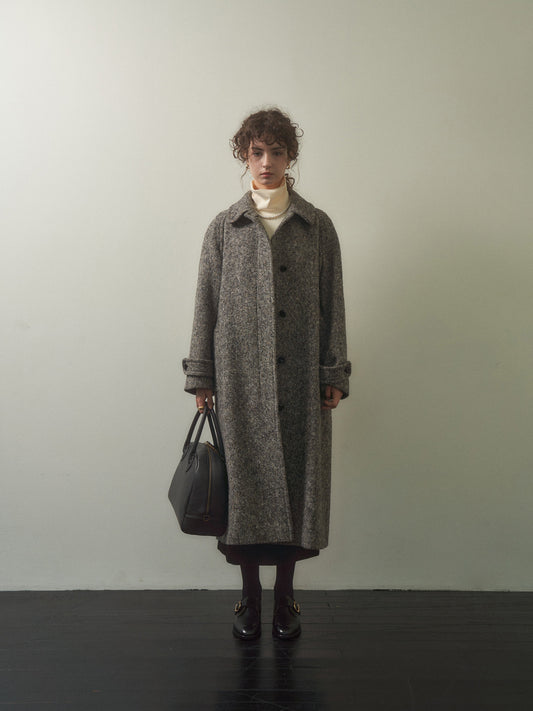 CHABROL COAT [ Salt & Pepper Black Tweed ]