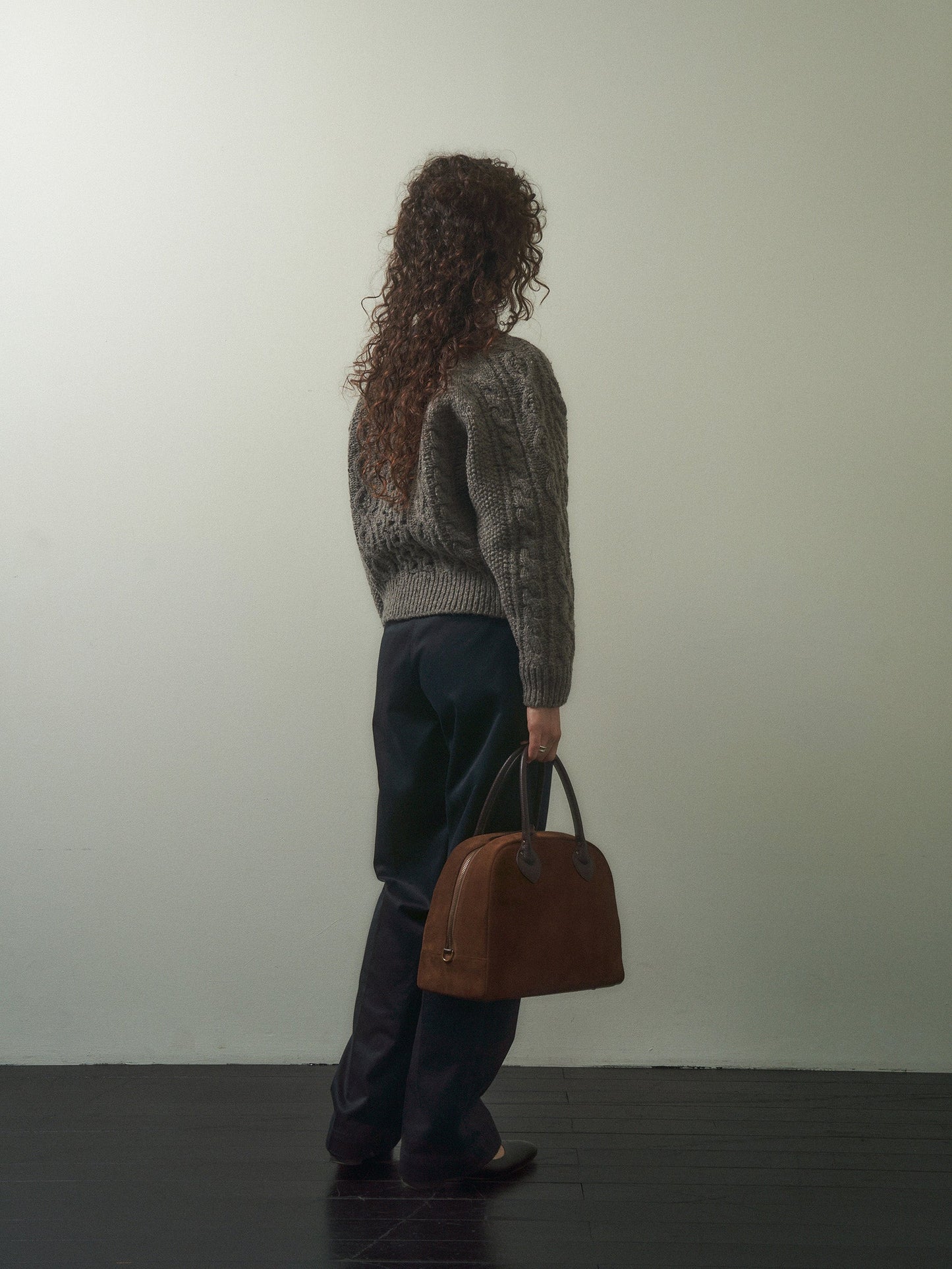 (-20%) CREAM TEA CABLE CARDIGAN [ Ash ]