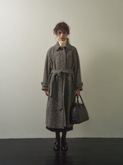 CHABROL COAT [ Salt & Pepper Black Tweed ]