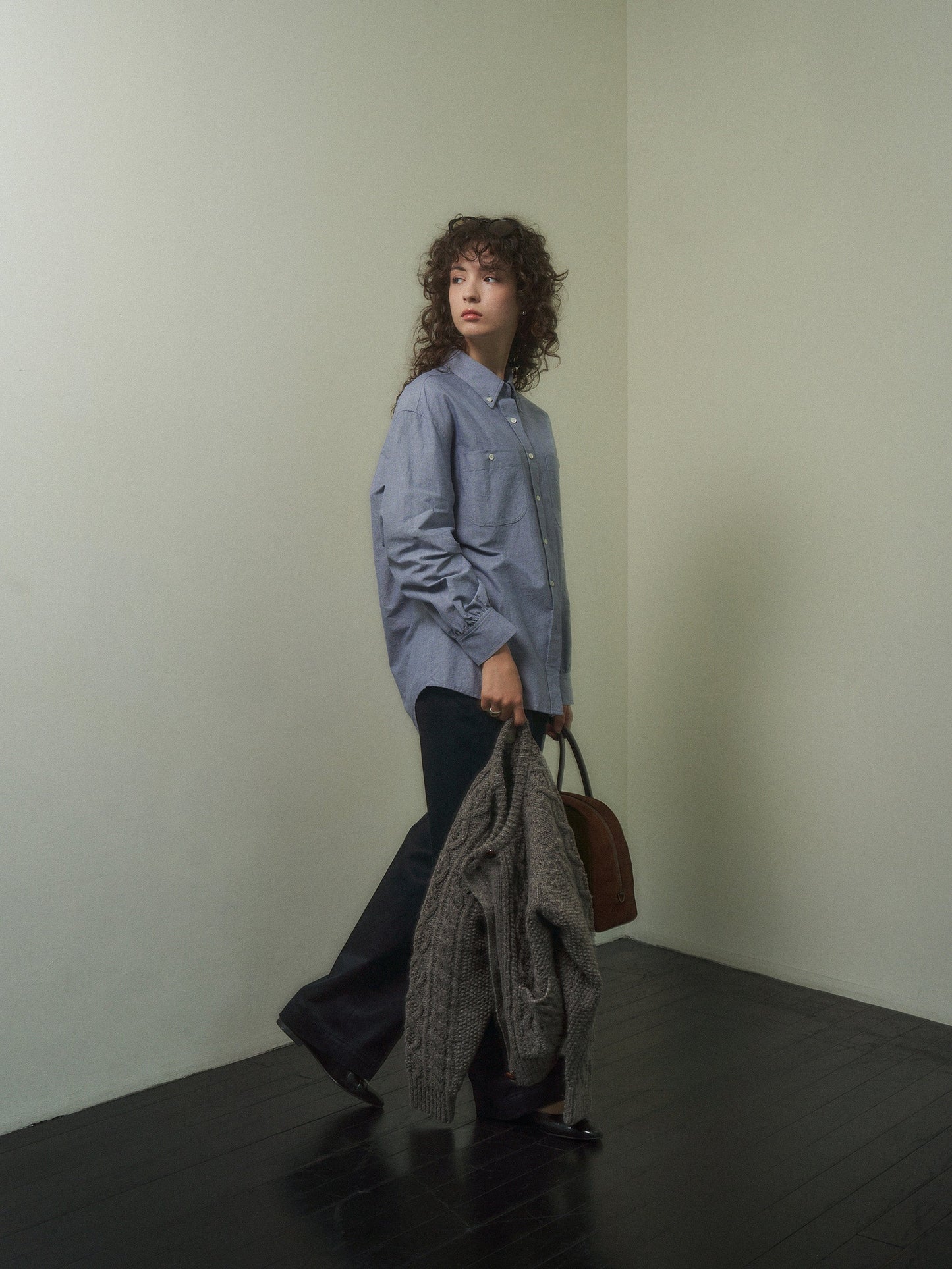 (-20%) CREAM TEA CABLE CARDIGAN [ Ash ]