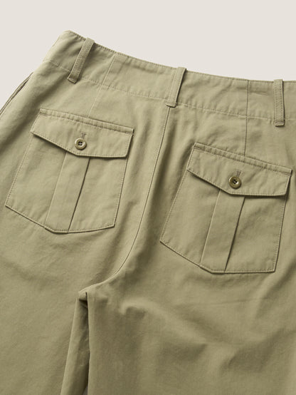 LENTO BERMUDA SHORTS [ Washed Beige ]