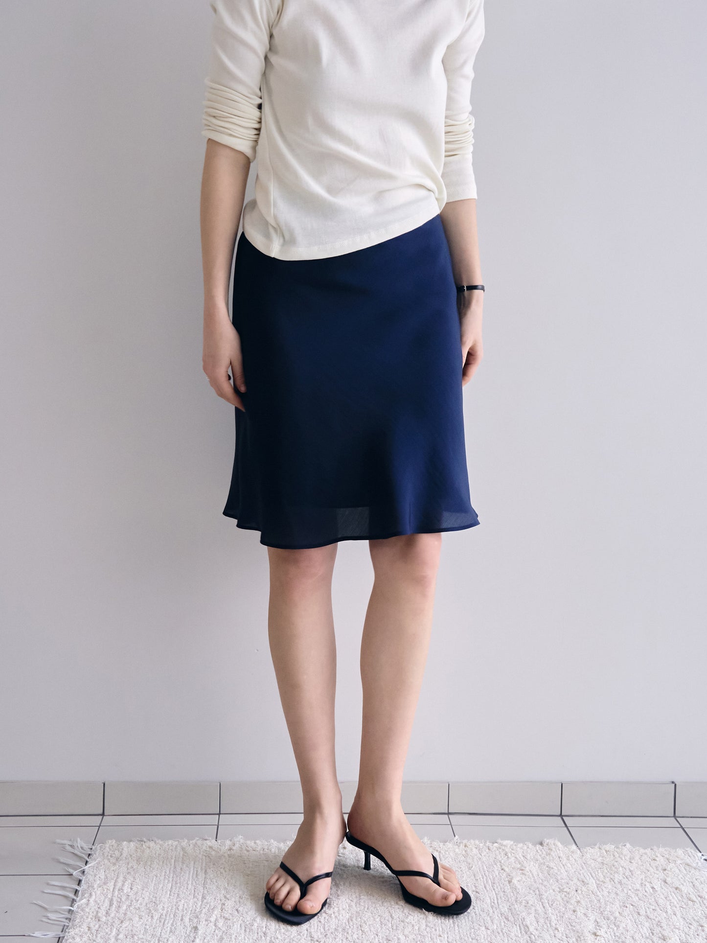 CHARDONNAY MIDI SKIRT [ Navy ]