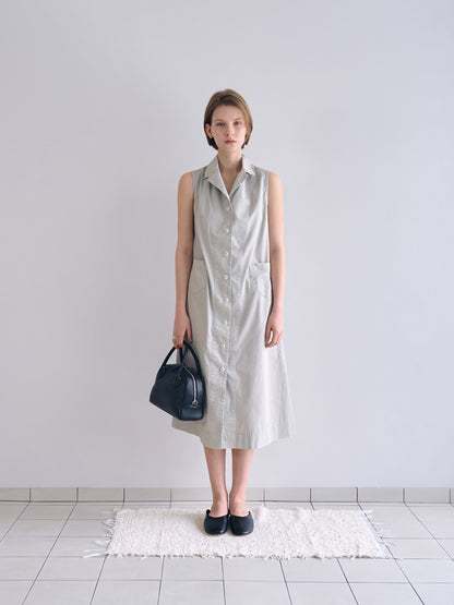 IRIS CHORE DRESS [ Greige ]