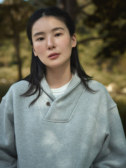 SHAWL COLLAR SWEATSHIRT [ Gray Melange ] 1st Reorder
