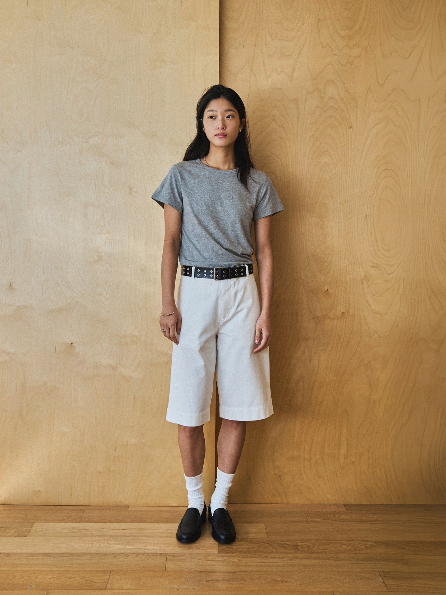 ALWAYS CREW NECK T-SHIRT [ Melange Gray ]