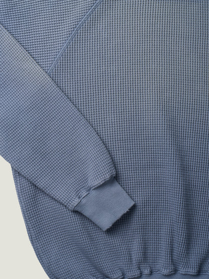 WAFFLE CREWNECK SWEATSHIRTS [ Blue ]