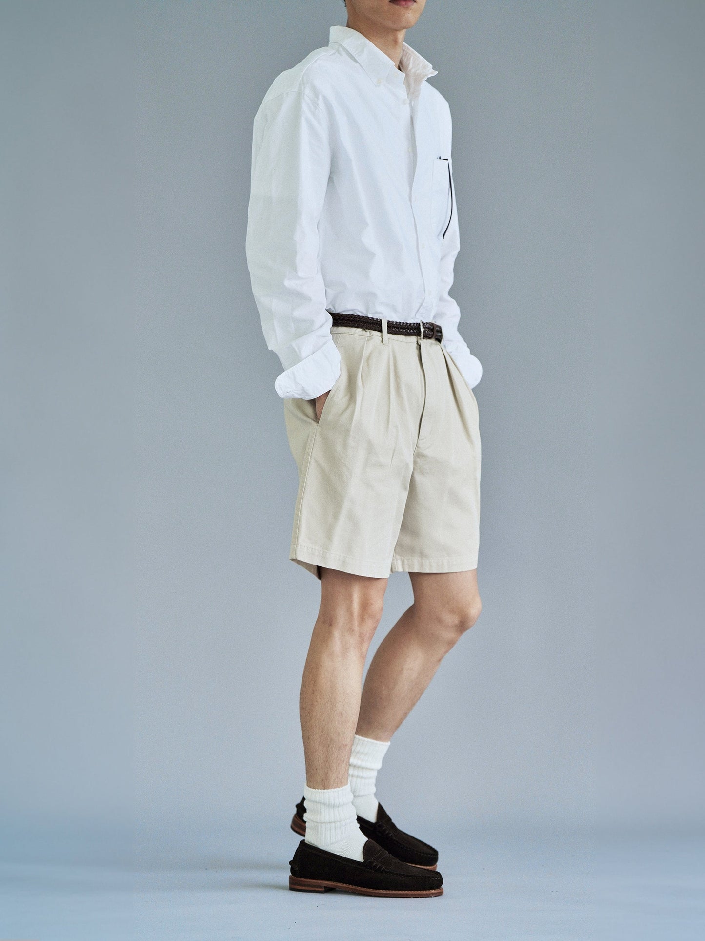EASY FIT SHORTS [ Light Beige ]
