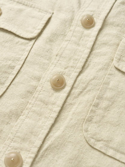 CAROLINE SILK LINEN JACKET [ Natural ]