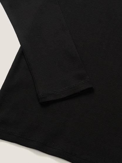 SMOOTH SCOOP NECK TOP [ Black ]