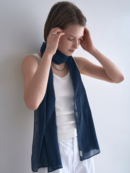 MIST STRIPE SCARF [ Indigo ]