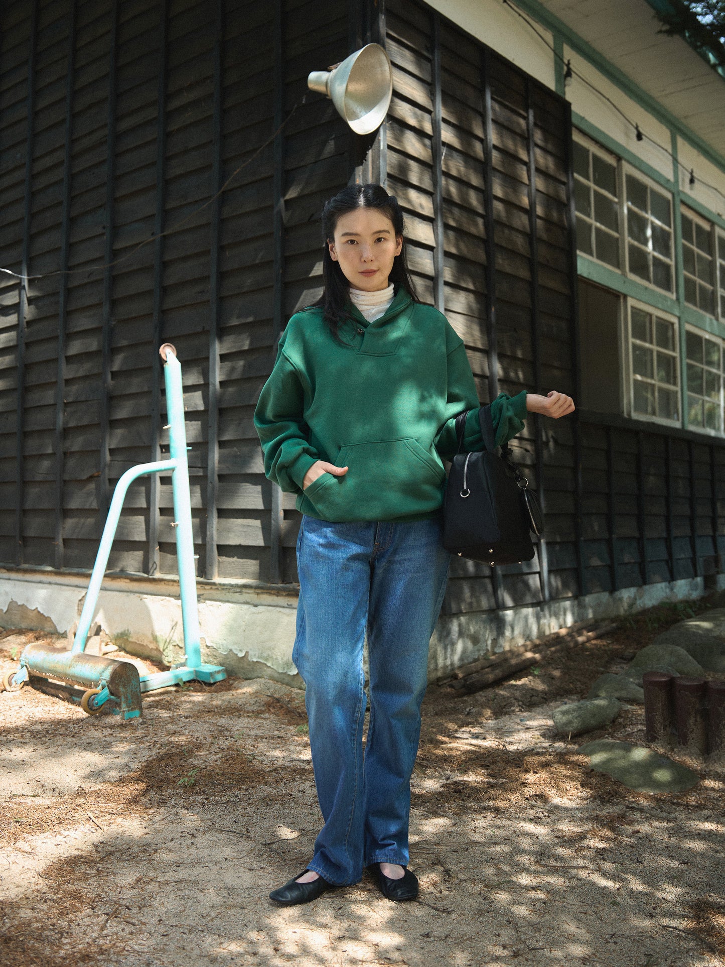 SHAWL COLLAR SWEATSHIRT [ British Green ]
