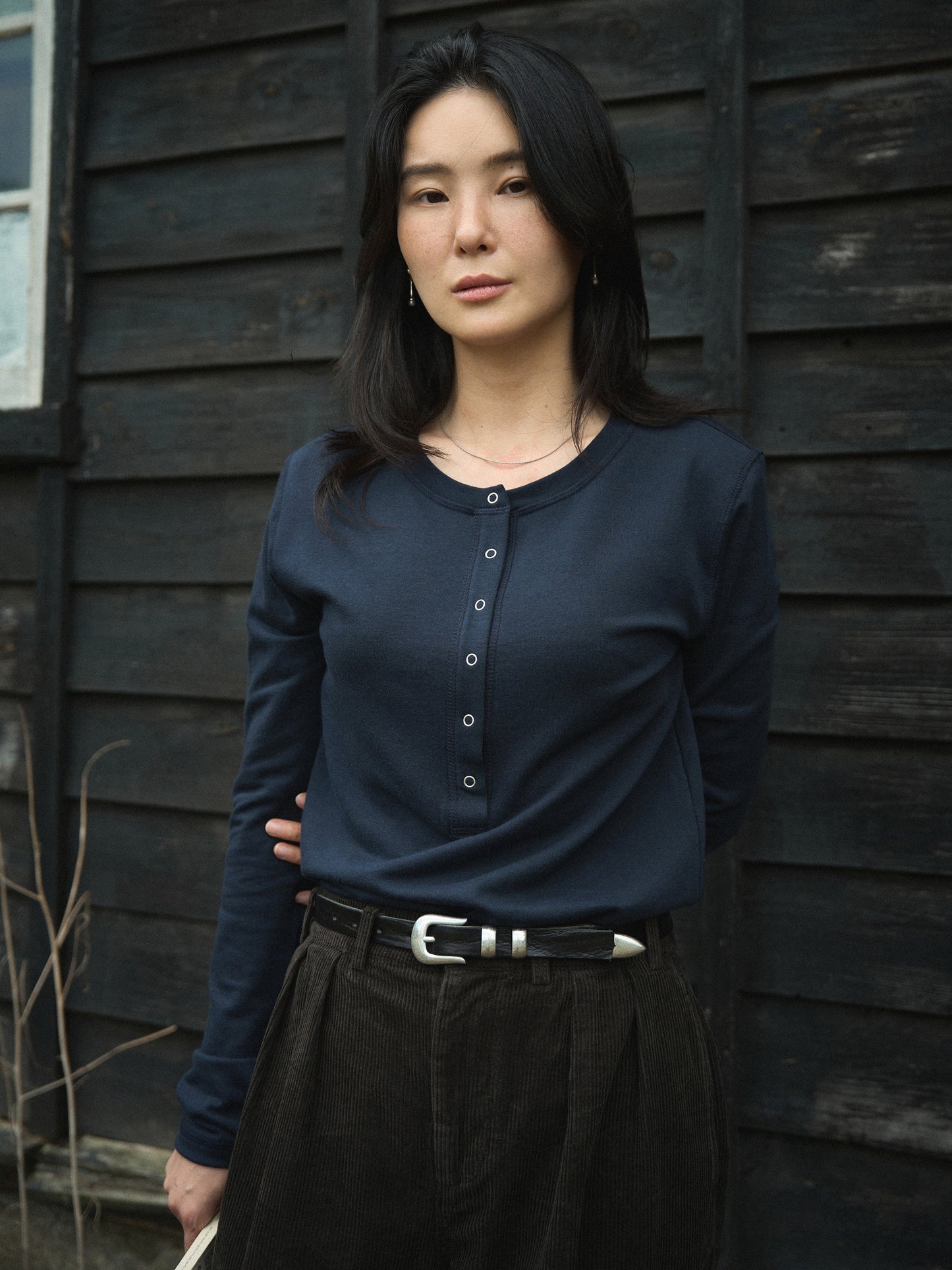 PENELOPE BUTTON TOP [ Night Navy ]