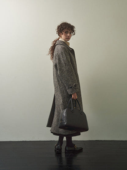 CHABROL COAT [ Salt & Pepper Black Tweed ]
