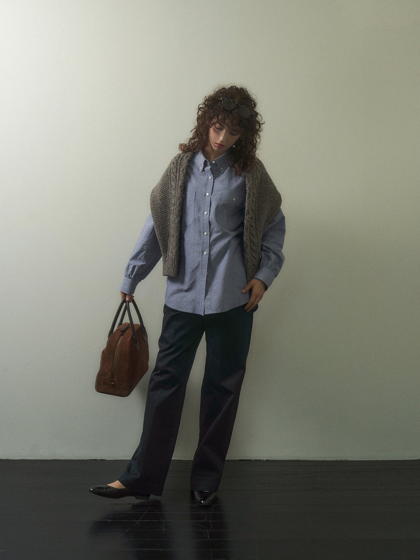 (-20%) CREAM TEA CABLE CARDIGAN [ Ash ]