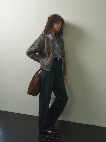 (-20%) CREAM TEA CABLE CARDIGAN [ Ash ]