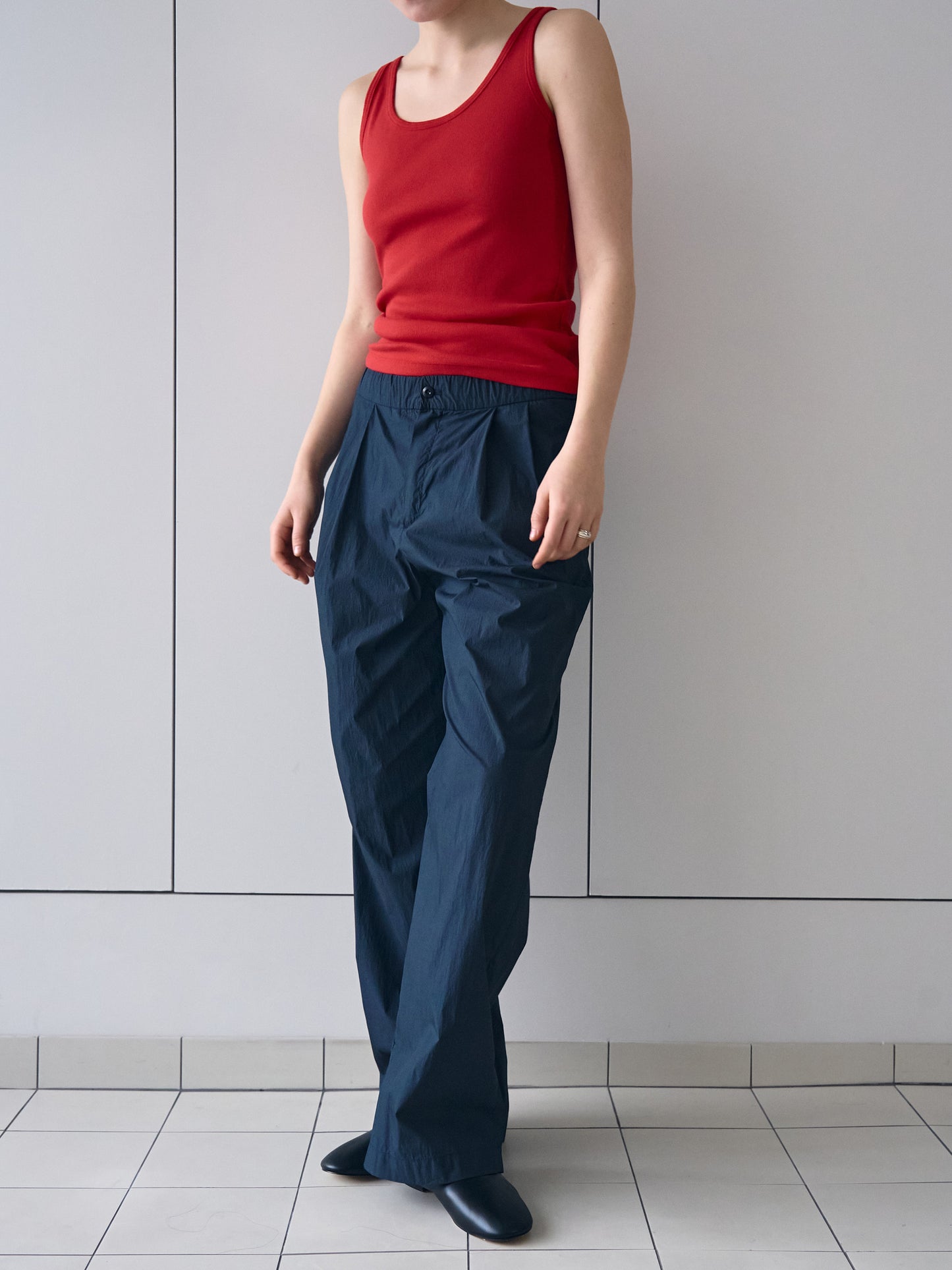 ROSA EASY COTTON PANTS [ Deep Navy ]