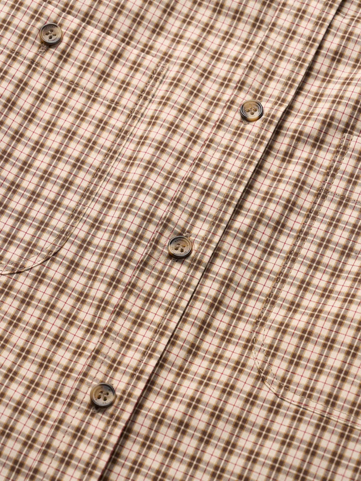 2 POCKET BUTTON DOWN SHIRT [ Beige Tartan ]