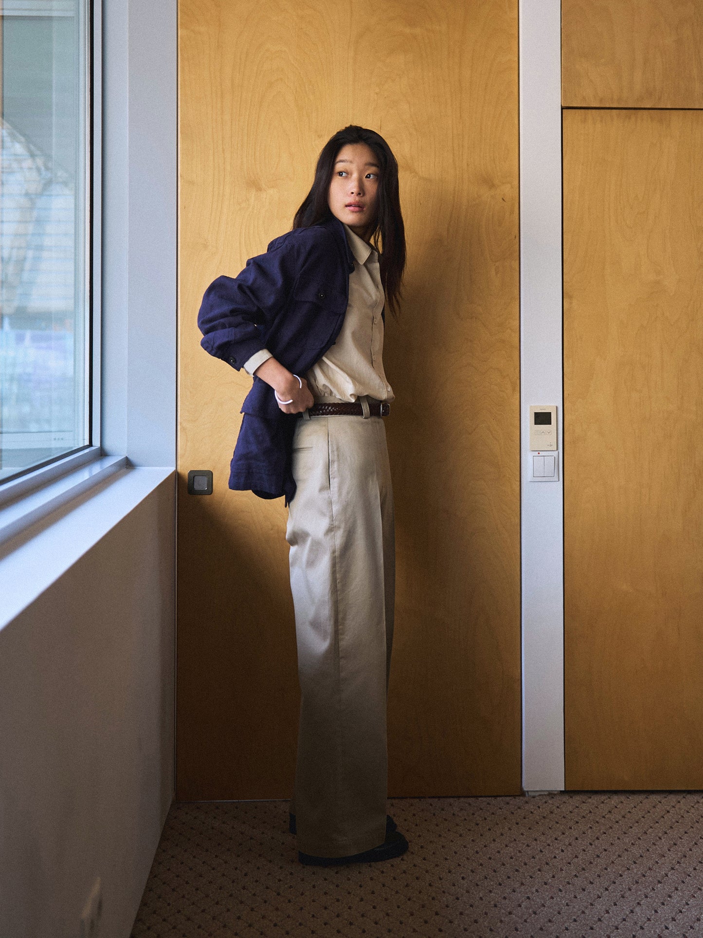 CAROLINE SILK LINEN JACKET [ Royal Blue ]