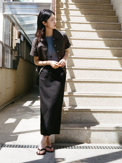 (-30%) AIÒLA LONG SKIRT [ Black ]