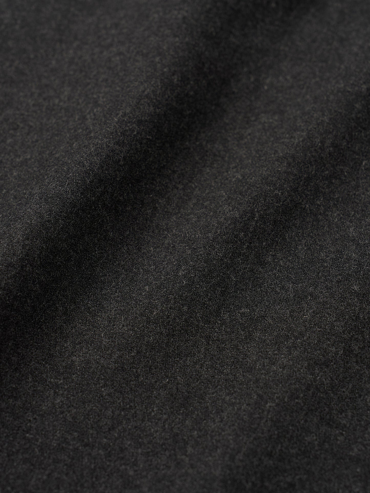 SIDE BUTTON WOOL CRAPE SKIRT [ Deep Charcoal ]