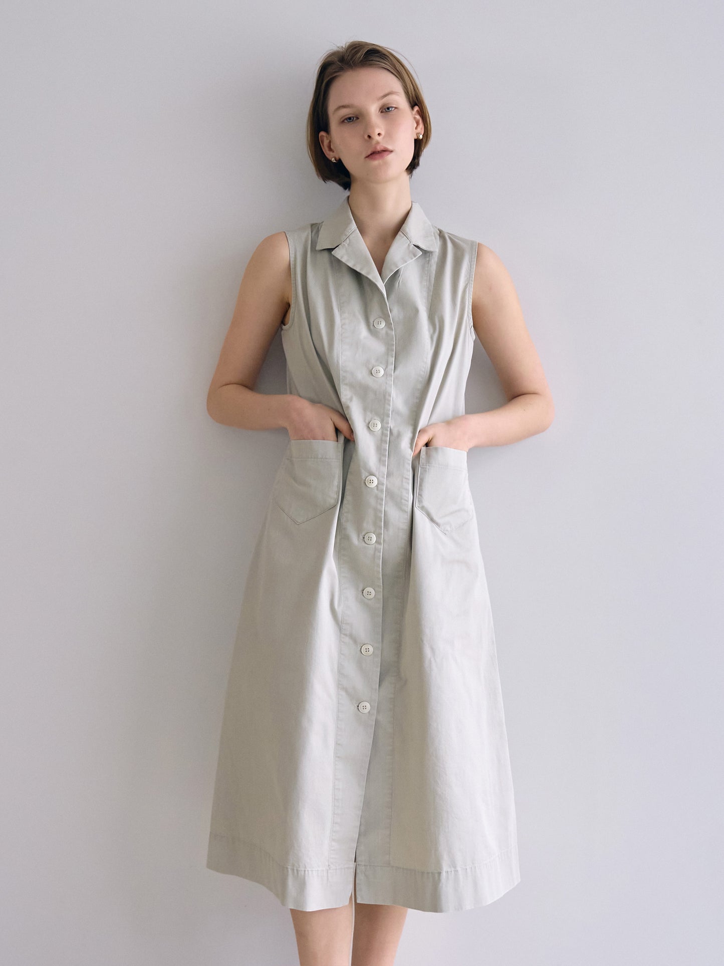 IRIS CHORE DRESS [ Greige ]