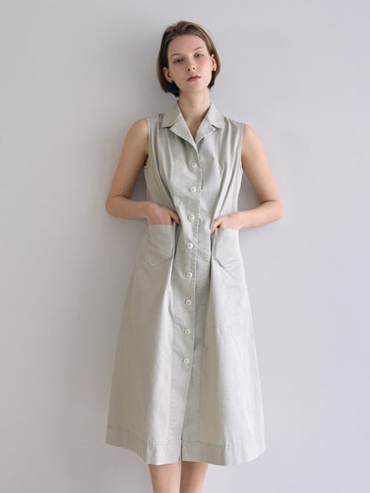 IRIS CHORE DRESS [ Greige ]