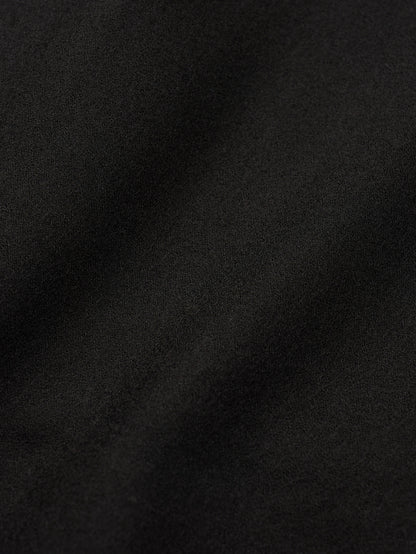 SIDE BUTTON WOOL CRAPE SKIRT [ Classic Black ]