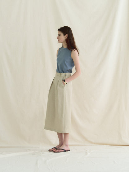 MICHELLE COTTON SLEEVELESS [ Dusty Blue ]