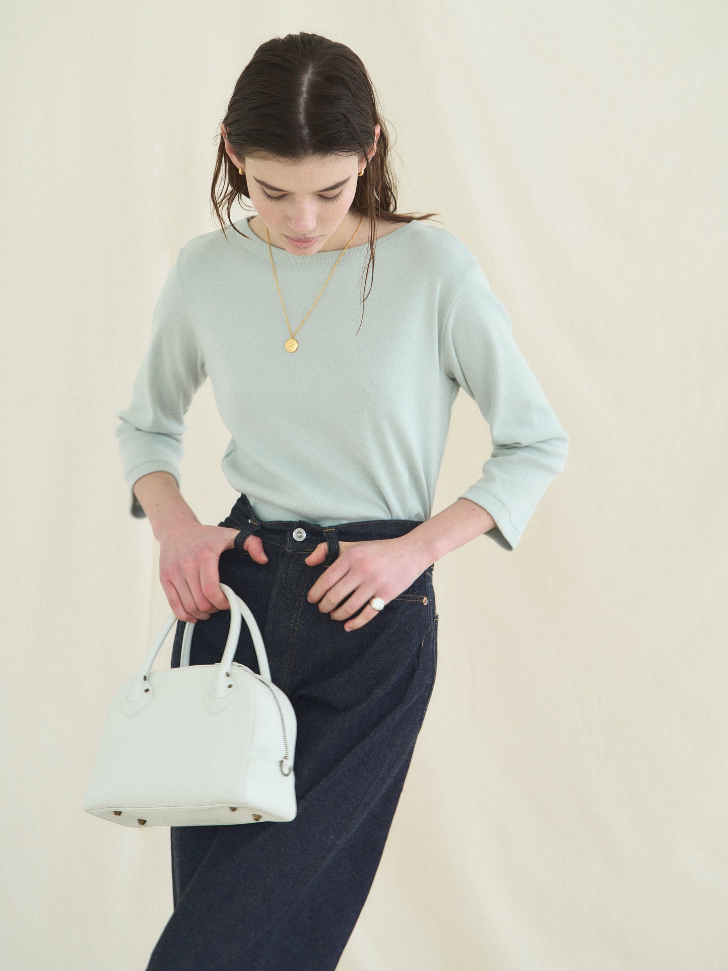 SOFTNESS 3/4 SLEEVE TEE [ Light Mint ]