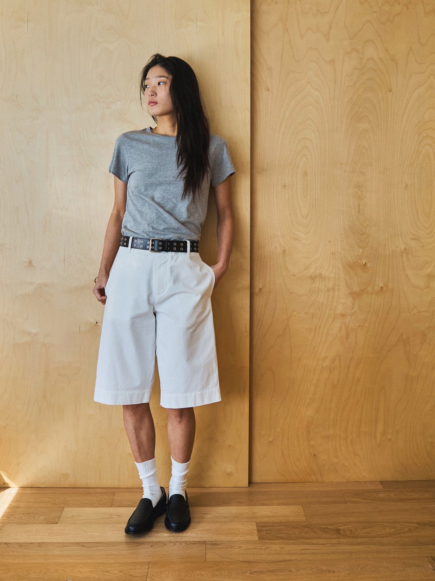 ALWAYS CREW NECK T-SHIRT [ Melange Gray ]