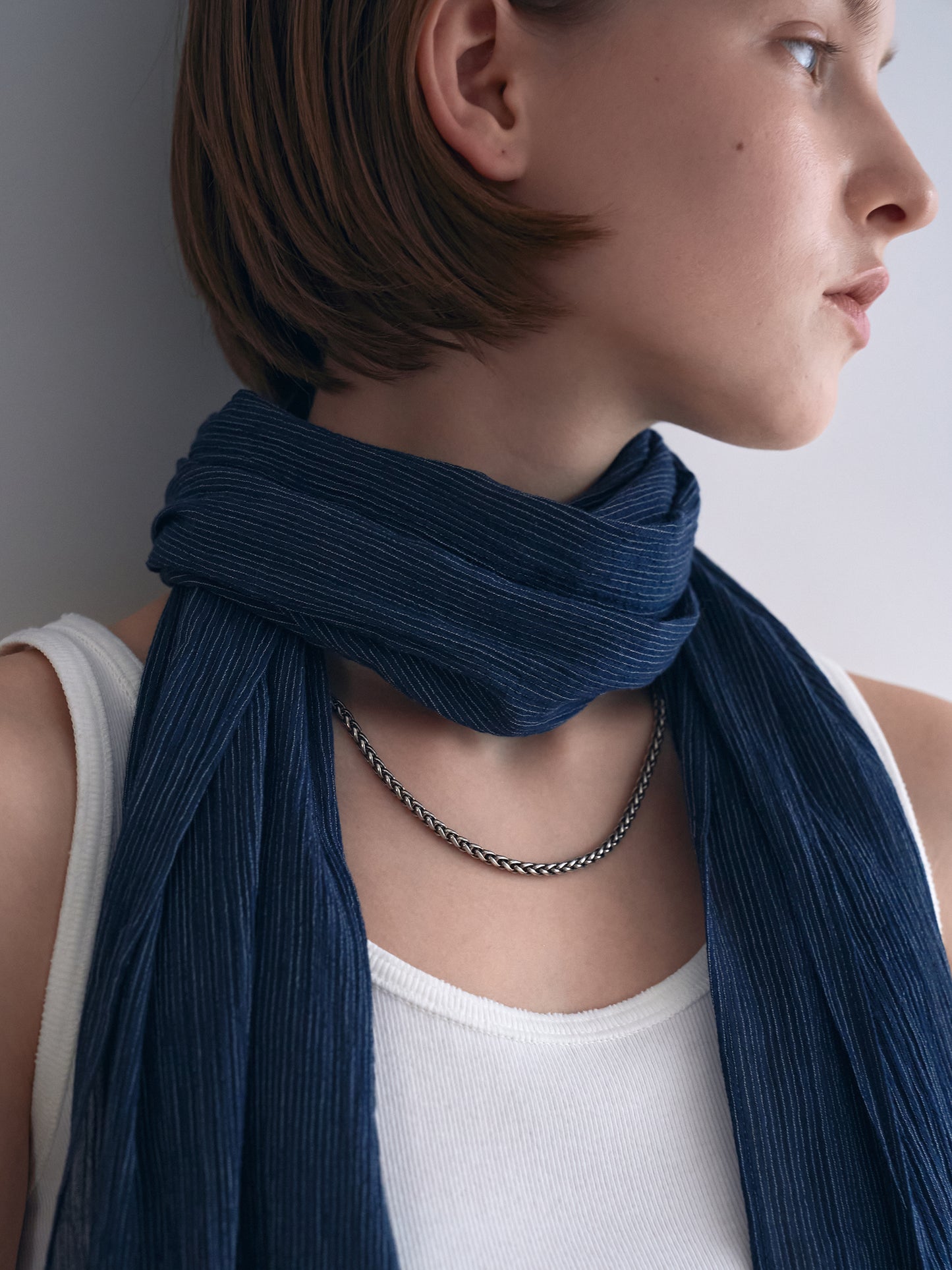 MIST STRIPE SCARF [ Indigo ]