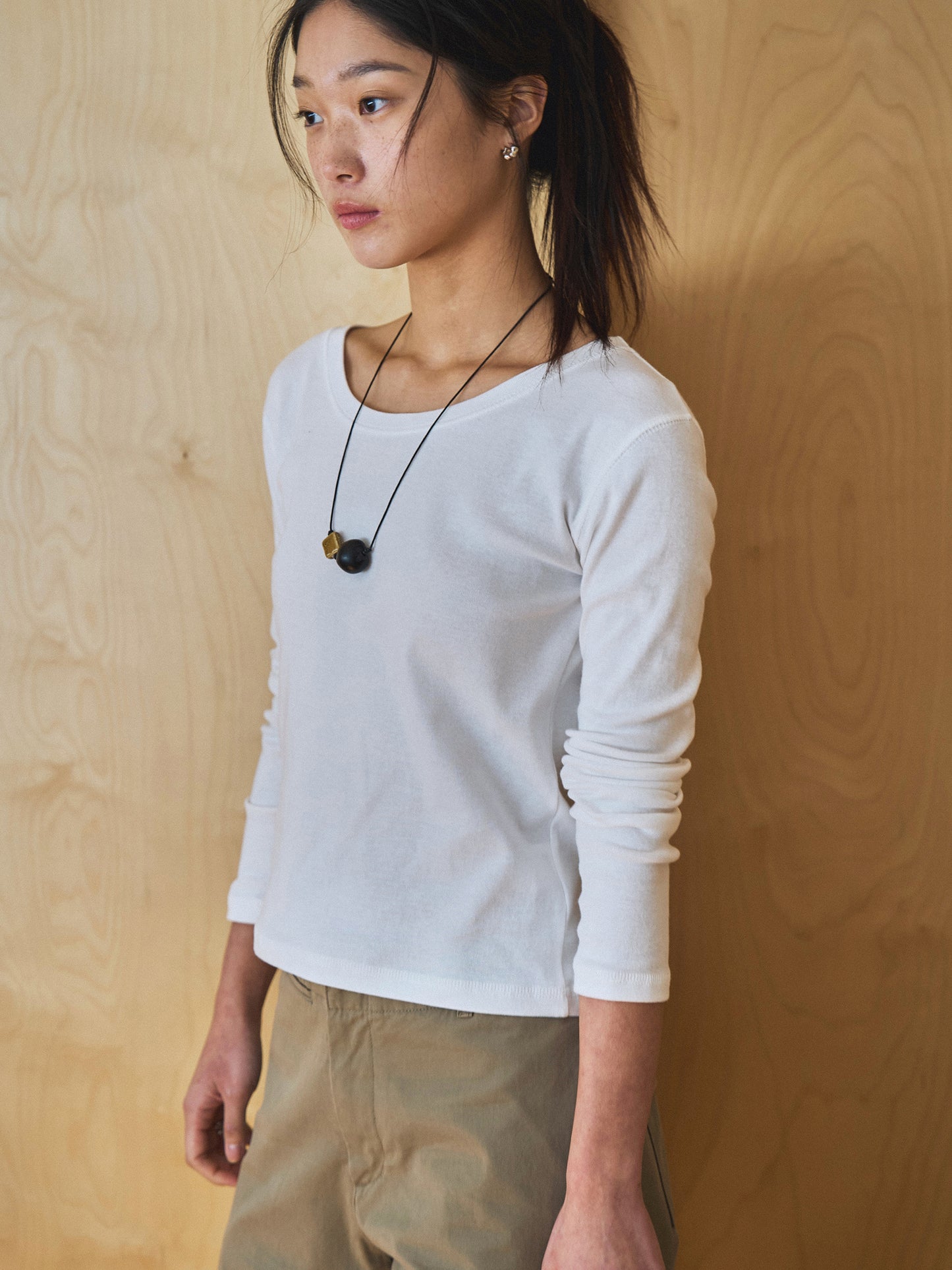 SMOOTH SCOOP NECK TOP [ White ]