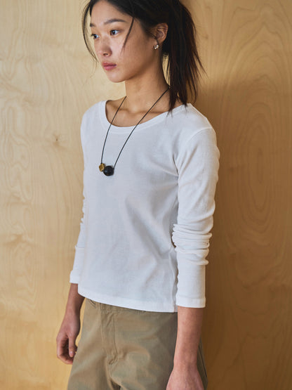SMOOTH SCOOP NECK TOP [ White ]