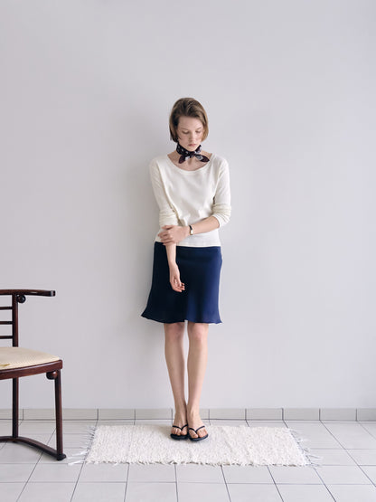 CHARDONNAY MIDI SKIRT [ Navy ]