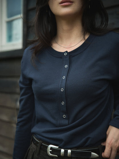 PENELOPE BUTTON TOP [ Night Navy ]