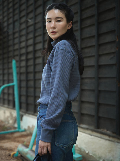 SALLY'S WAFFLE TURTLE TEE [ Smoke Blue ] New Season