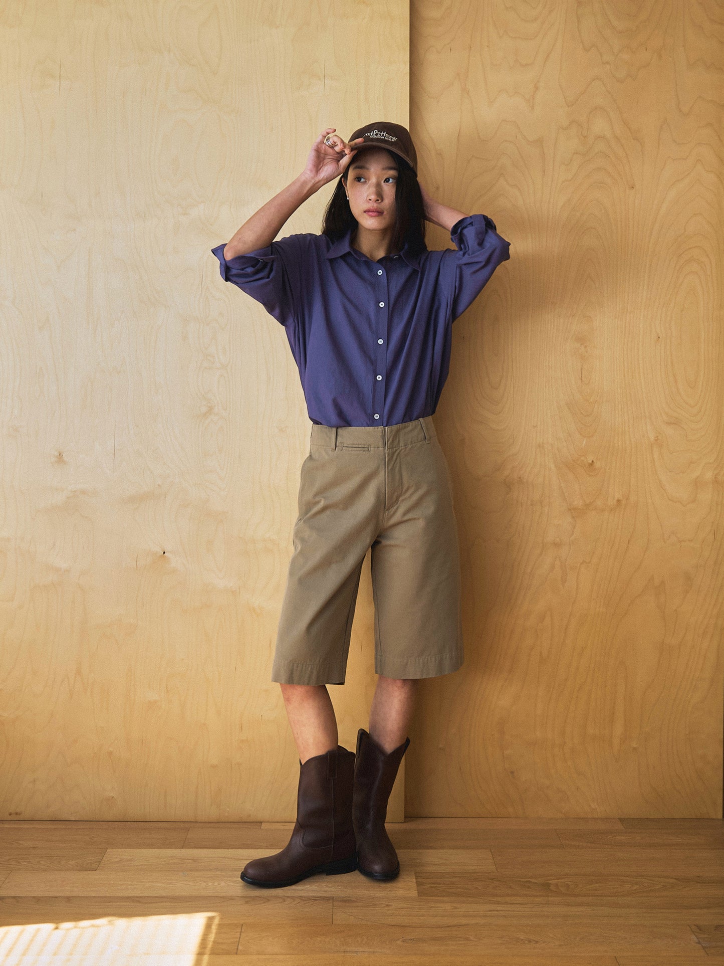MARTHA LIGHT COTTON SHIRT [ Blue Berry ]