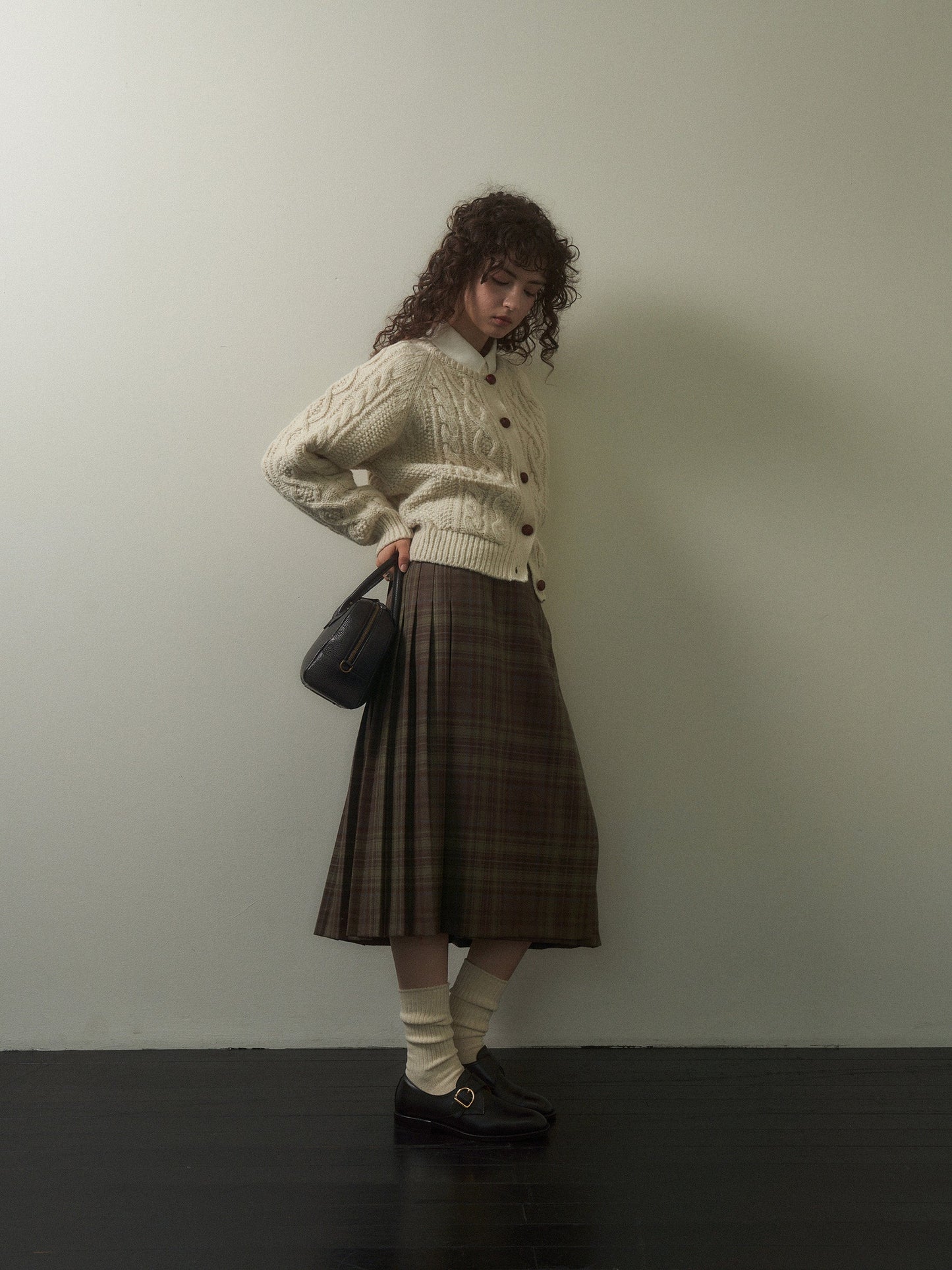 (-20%) CREAM TEA CABLE CARDIGAN [ Cream ]