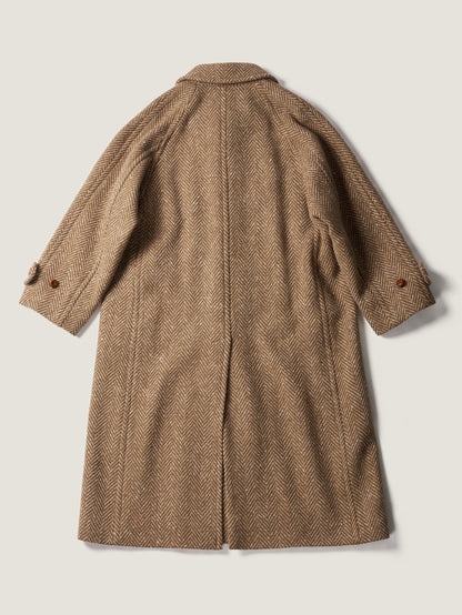 CHABROL COAT [ Brown & Oat Herringbone ]